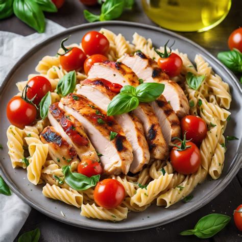 Tomato Basil Chicken Pasta Recipe | cookAIfood