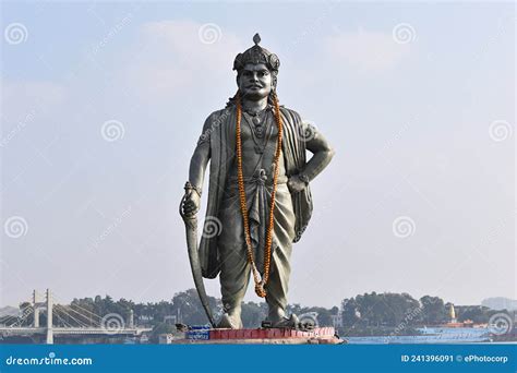 Horizontal View Of Raja Bhoj Statue 32 Feet High On Upper Lake King