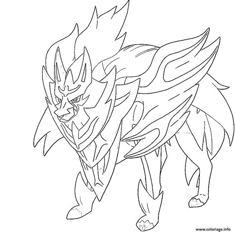 Coloriage Zamazenta Bouclier Lumineux Pokemon Legendaire Dessin Pokemon