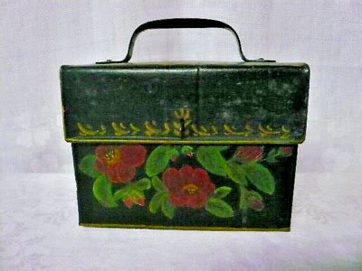 Toleware Hand Painted Floral Toleware Folk Art