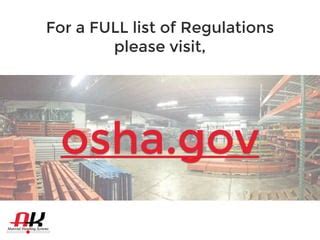 Warehouse Safety OSHA Regulations PPT