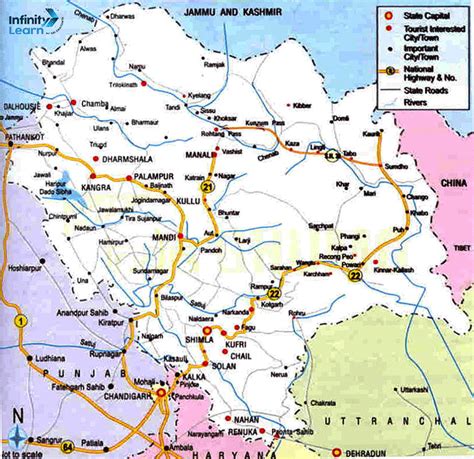 Himachal Pradesh Map State Districts Information And Facts