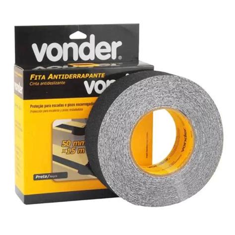 Fita Adesiva Lixa Antiderrapante Preta 50mm X 15m Vonder GMI