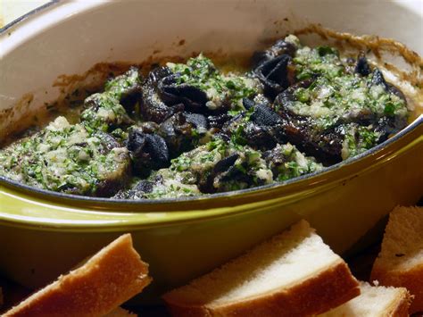 Escargot In Mushroom Caps With Garlic Butter