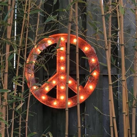 Lighted Peace Sign Etsy