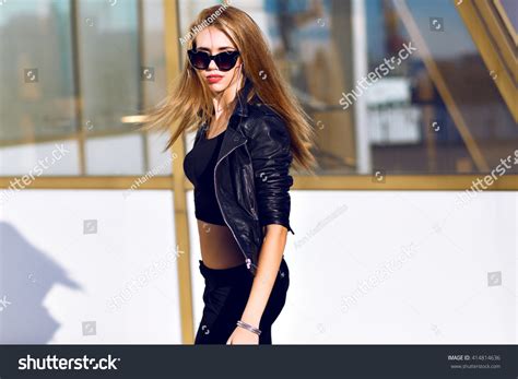 Outdoor Fashion Portrait Os Sexy Blonde Stock Photo Shutterstock