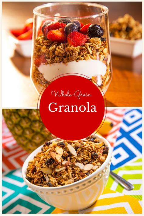 Crunchy Whole Grain Granola Recipe Food Granola Whole Grain