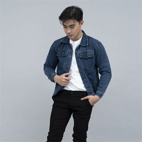 Jual Houseofcuff Jaket Denim Jeans Tebal Unisex Pria Denim Biru