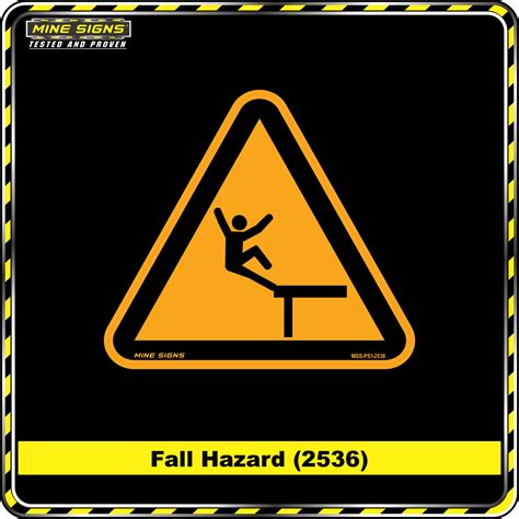 Fall Hazard Pictogram 2536 Mine Signs