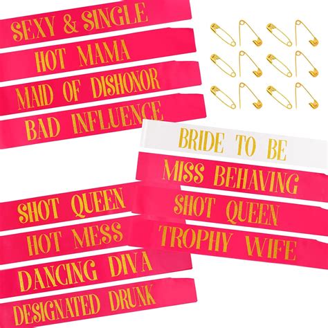 Phogary Hen Party Sashes 12 Pack Bachelorette Sashes For Hen Night