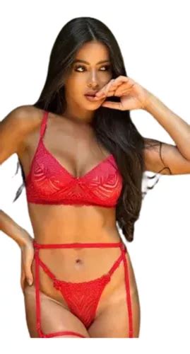 Lingerie Sensual Fio Dental Cinta Liga Renda Completo Mercadolivre