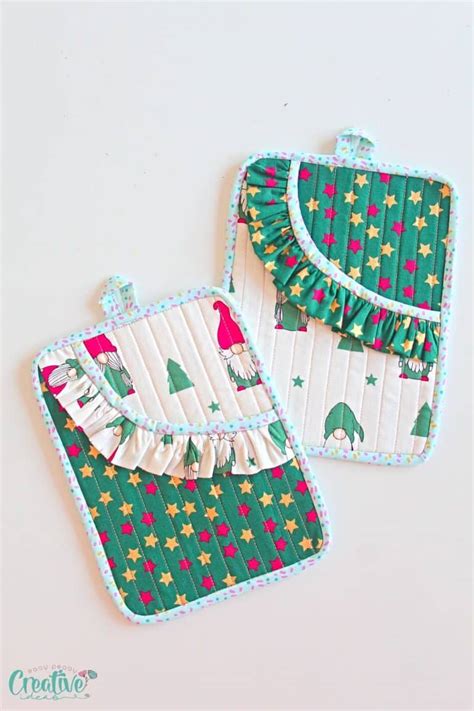 Pocket Potholder With Ruffle Sewing Pattern Easy Peasy Creative Ideas