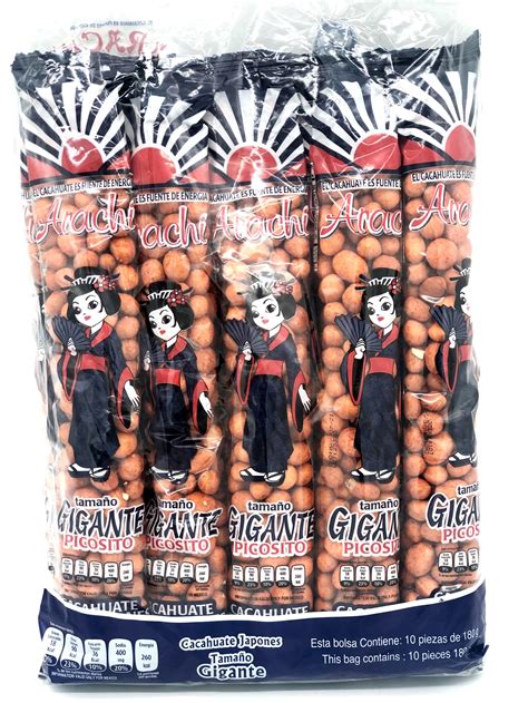 Arachi Cacahuate Japanese Style Peanuts Giant Size 10 Pieces Per Bag