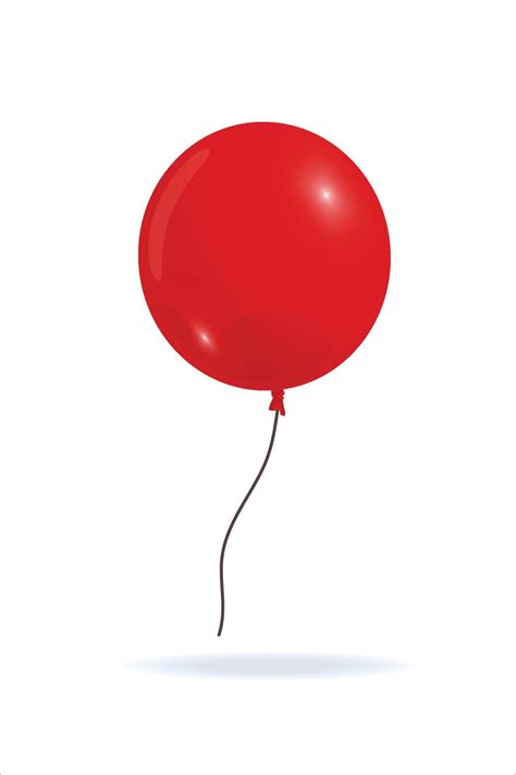 Big Red Round Shiny Balloon With Loose Thread Hanging Mid Air Or