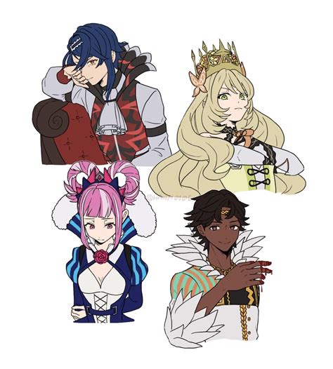 Celine Hortensia Alcryst And Fogado Fire Emblem And 1 More Drawn