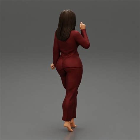 Fichier STL Jeune fille posant en pyjama Modèle d impression 3DModèle