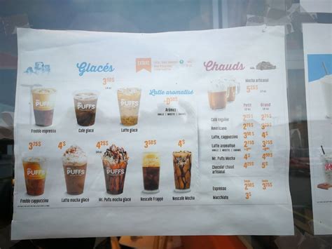 Menu at Mr. Puffs desserts, Gatineau, Bd Gréber