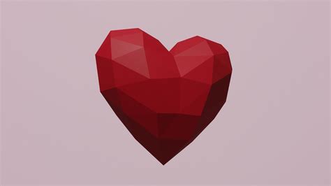 Simple Low Poly Heart Free Vr Ar Low Poly 3d Model Cgtrader