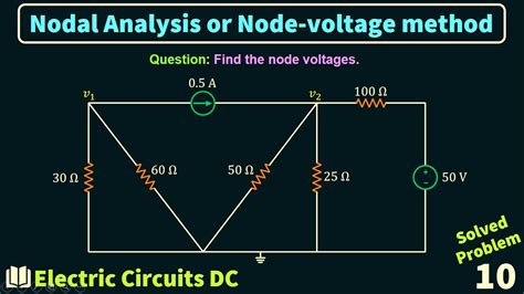 Nodal Analysis Node Voltage Method Solved Problem Youtube