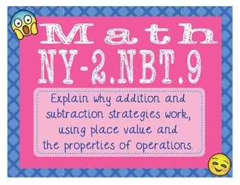 New York Math NY 2 NBT 9 2nd Grade Task Cards Add And Subtract Strategies