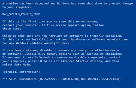 Fixes To Bad System Config Info Error In Windows