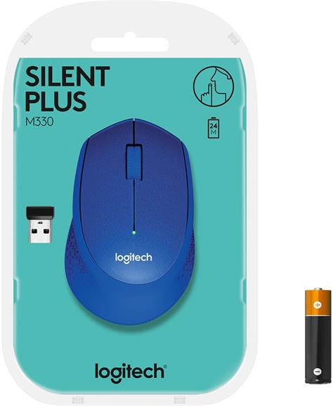 Мышь Logitech M330 Silent Plus, беспроводная, USB, синий - купить в ...
