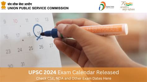 Upsc Exam Calendar Released On Upsc Gov In Check Cse Nda And