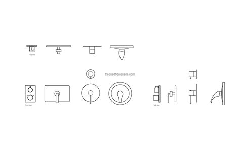 Shower Controls Free CAD Drawings