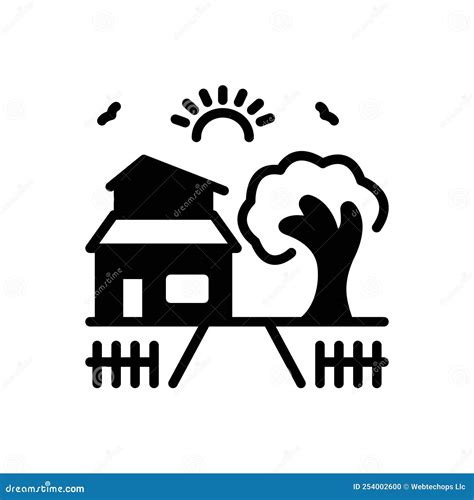 Black Solid Icon For Yard Courtyard And Garden Stock Illustration