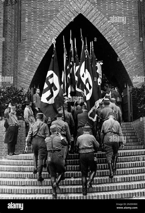 Detachment Of Nazi Flags Being Taken Into The New Church On The