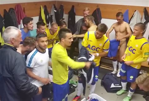 My Own Private Locker Room Hot Footballer Changing In Locker Room