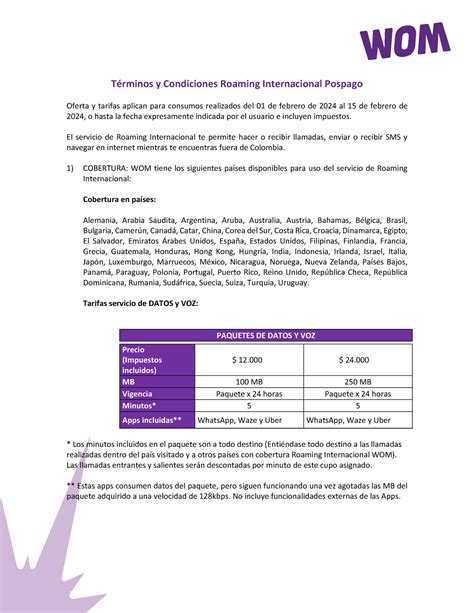 5 02 T Rminos Y Condiciones Roaming Internacional Pospago Vigencia 1