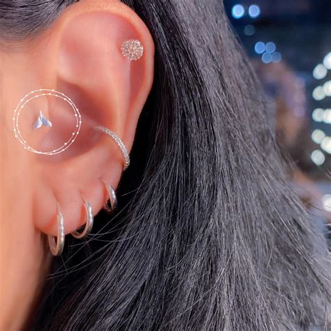 Piercing Tragus De Prata Rabo De Sereia Dibali Joias