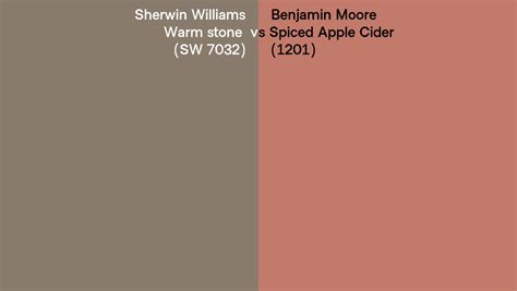 Sherwin Williams Warm Stone Sw 7032 Vs Benjamin Moore Spiced Apple Cider 1201 Side By Side