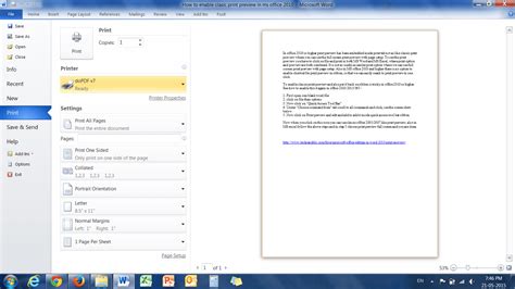 How To Enable Classic Print Preview In Ms Office 2010 And Higher Hot Sex Picture