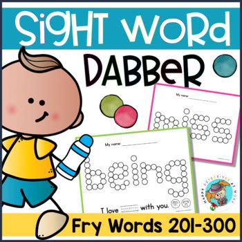 Dab A Sight Word Fry Words By Happy Detectives At Work