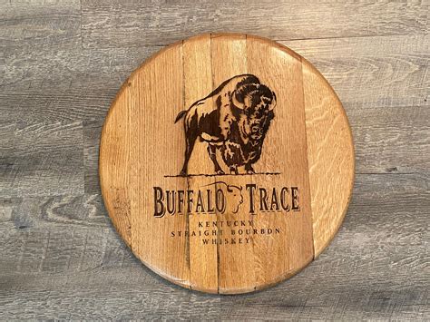 Buffalo Trace Authentic Bourbon Barrel Head Whiskey Art Etsy