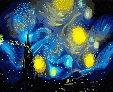 Obraz MALOWANIE PO NUMERACH Gwiaździsta noc Van Gogh