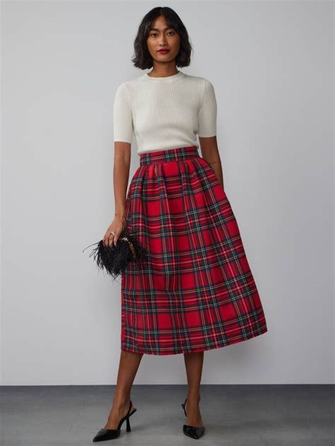 Tartan Pleated Midi Skirt New York And Company Tartan Midi Skirt Pleated Midi Skirt Versatile