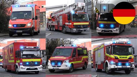 Gong Durchsage ELW2 RW2 Und TM54 Im Zug Einsatzfahrten Feuerwehr