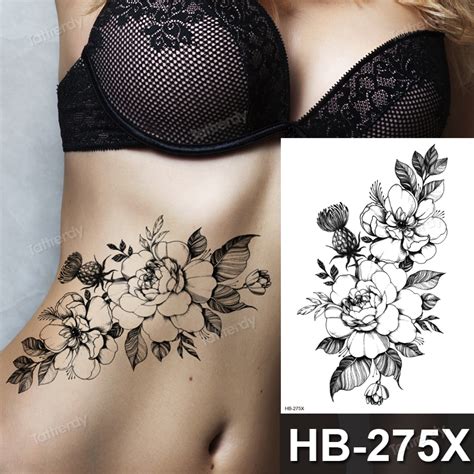 Tattoo Sticker Flower Big Body Art Waterproof Temporary Sexy Thigh