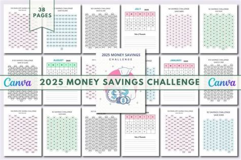 Money Savings Challenge Canva Kdp Gr Fico Por Lavlu Creative Zone