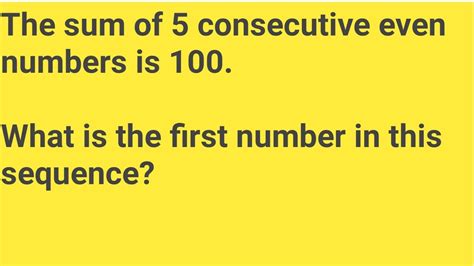 The Sum Of Consecutive Even Numbers Is What Is The First Number