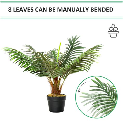 Outsunny Tropical Palm Tree Artificial Plant In Pot Ft Wilko