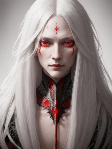 Anime Vampire Girl With White Hair And Red Eyes