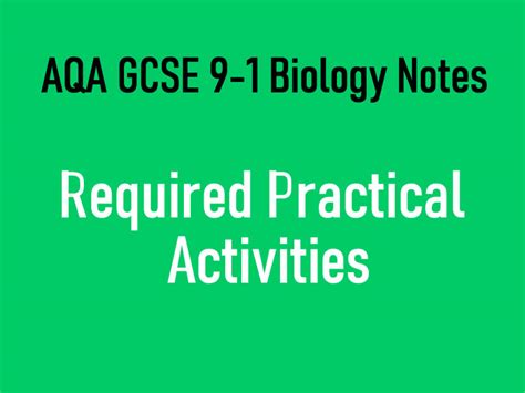 Aqa Gcse Biology Required Practical Activities Teaching Resources