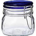 Amazon Bormioli Rocco Fido Square Jar With Blue Lid 17 1 2 Ounce