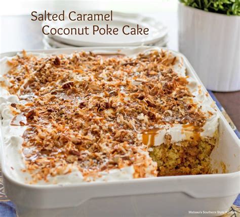 Salted Caramel Coconut Poke Cake