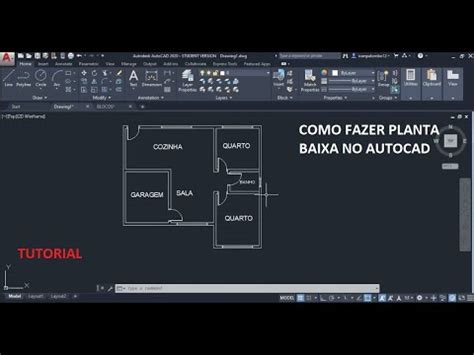 Como Fazer Uma Planta Baixa No Autocad Youtube