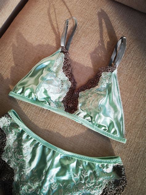 Luxury Green Satin Lingerie Set Lolita Lingerie Sexy Super Etsy